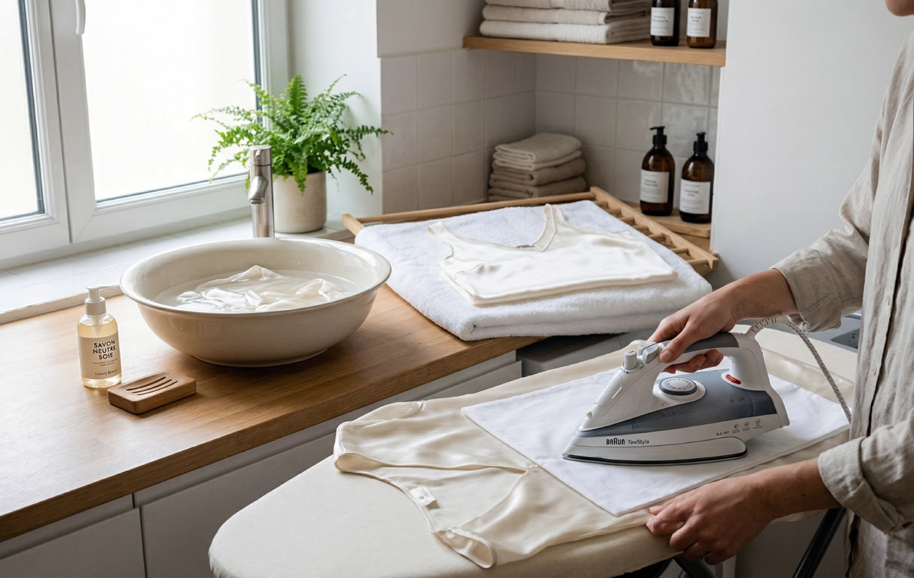 entretien vetements en soie pour femme
