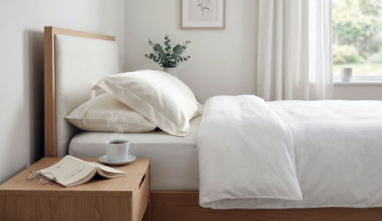 Parure de lit en soie Mulberry complète pour un sommeil réparateur et soin de la peau