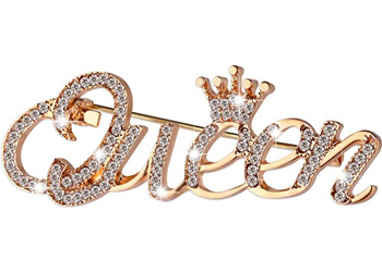 Broche luxe couronne Queen